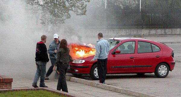 Węgrów pali się samochód! Michał Kurc AFRP