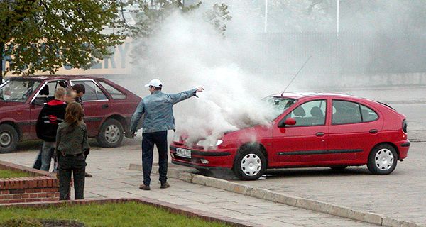 Węgrów pali się samochód! Michał Kurc AFRP